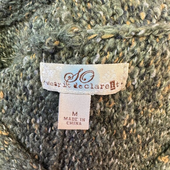 So Wear It Declare It Womens Size Medium Green Textured Knit Cardigan - Picture 6 of 8
